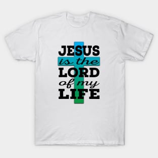 Jesus is Lord (black and blue/green) T-Shirt